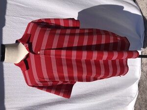 Chaps Golf Stray Dry 78 Polo Shirt XXL Red and White Striped Performance Casual